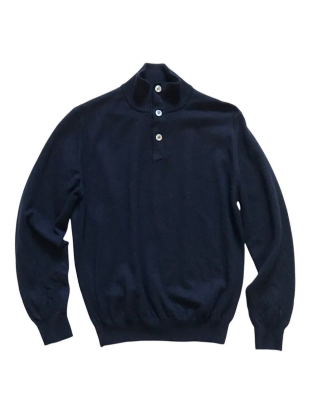 Ermenegildo Zegna Wool Cashmere Sweater Jumper Mens 50 Medium Navy Blue Pullover